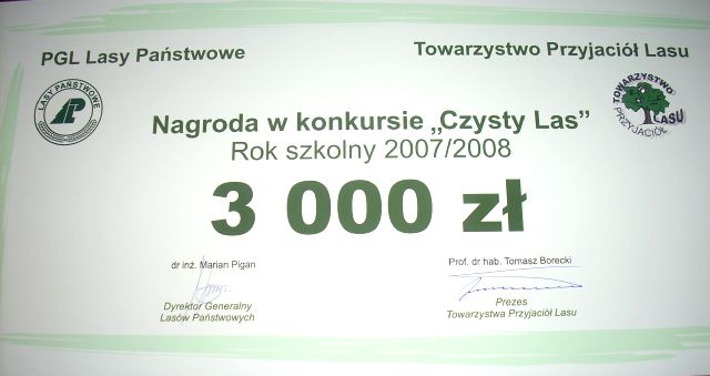 2008-10 - Odebranie nagrody - Czysty Las - w Warszawie
